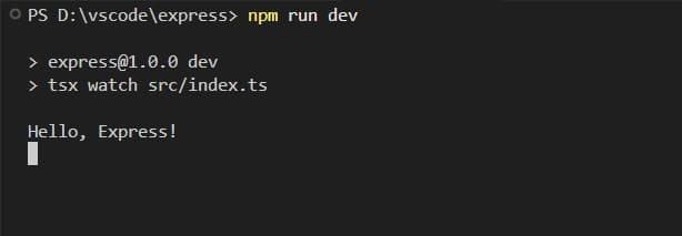 express開発サーバーの起動テスト
