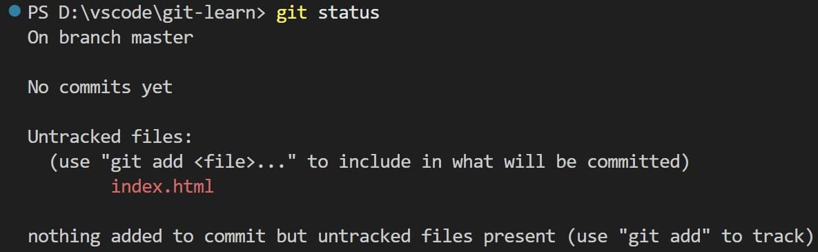 git statusコマンドの実行結果その2